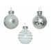 Кт/9 топки за елха 3см Baubles бели/сребристи